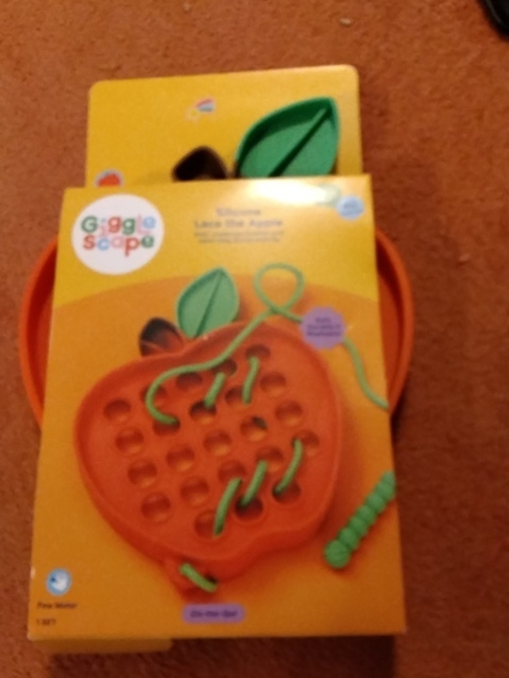 Orange Apple Lacing Toy with Green Lace 1065